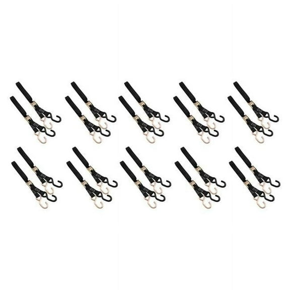 Bike Master 100571 1 x 72 in. Nylon Tie-Down Bulk Pack, Black- 20 Piece