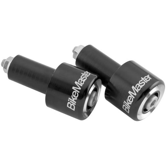 Bike Master 152127 Anodized Aluminum Billet Bar Ends, Black - Pack of 2