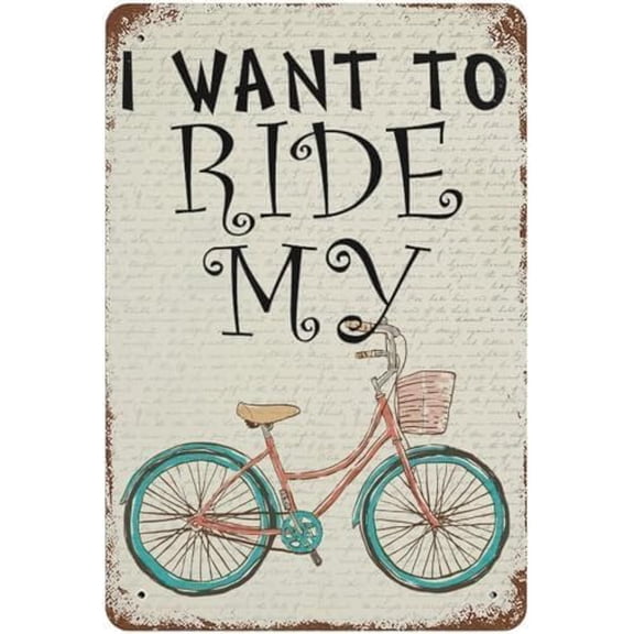 Bike Metal Tin Sign Mountain Biker For Home Yard Farm Garden Garage Inspirational Quote Wall Decor Vintage 8x12 Inches
