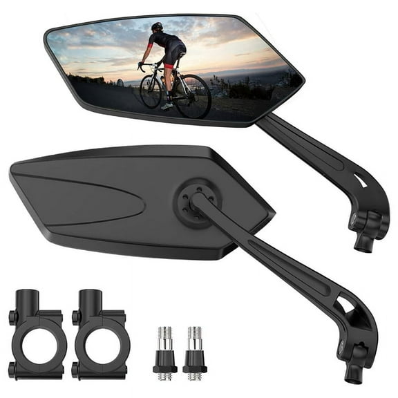 Bike Mirror 2 Pack,Mirrors Handlebar Rearview Mirror,360° Rotatable Rear View Safe Wide Angle Hd