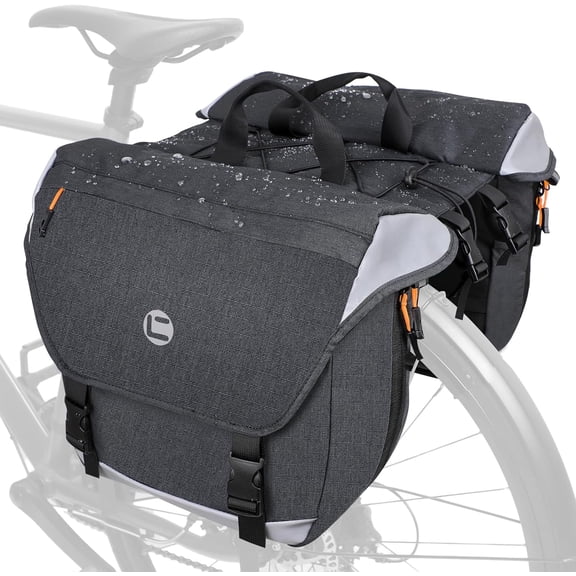 Bike Panniers, 35L Waterproof Panniers Bike Bags for Rear Rack, Expandable Double Bicycle Trunk Bag with Reflective Strips,E-bike Accessories for Commute Road and Mountain Cycling Travel