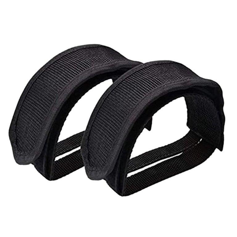 Bike Pedal Straps Heavy Duty Polyester Footrest Strips Feet Strap for Fixed Gear Mountain Bike Stationary Exercise Bike BMX Black 2 Pieces