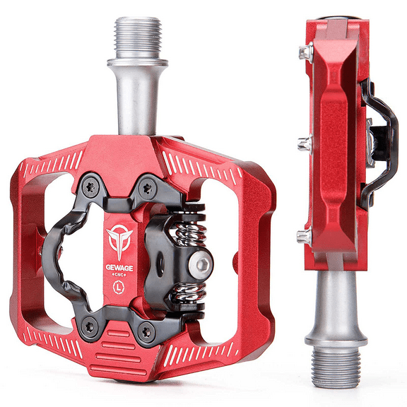 Bike Pedals Dual Sided Pedals Plat & SPD Clipless Pedal 3 Sealed Bearings, 9/16” Bicycle Platform