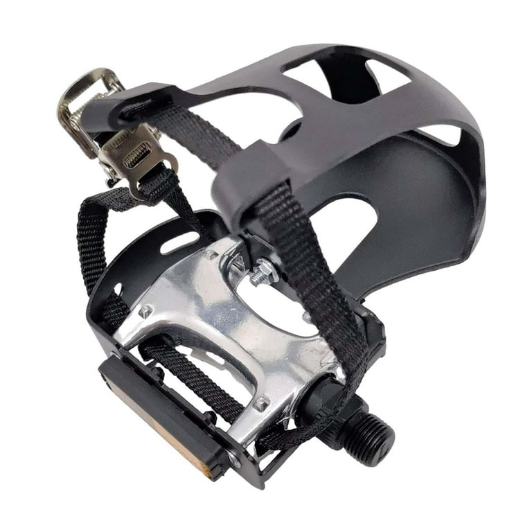 Bike Pedals with Clips and Straps Exercise Bike Pedals AntiSlip Universal 9 16 Thread for Stationary Bike Outdoor s Left Walmart