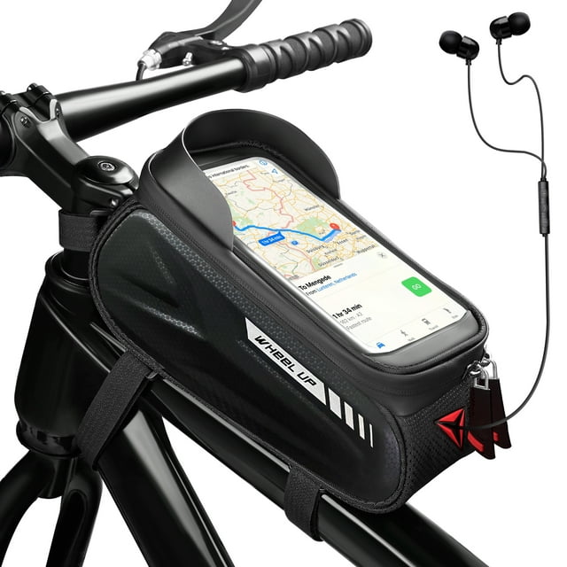 Bike Phone Front Frame Bag, Waterproof Bicycle Phone Mount Top Tube Cycling Frame Bag Bike Phone