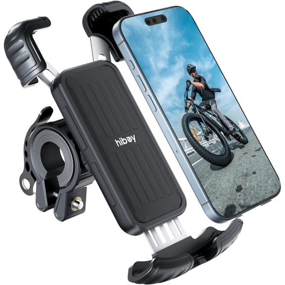 Bike Phone Holder, 360 Rotatable Universal Motorcycle Phone Mount, Wrap Anti Shake Bicycle Scooter Handlebar Phone Clip for 5.1-6.8" Cellphone