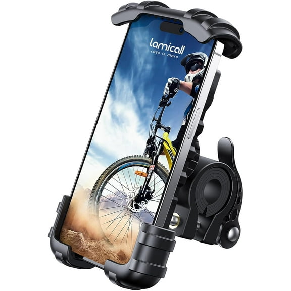 Bike Phone Holder, Motorcycle Mount - Motorcycle Phone Holder, Handlebar Cell Phone Clamp, Scooter Phone Clip for iPhone Air 17 Pro Max, 16 15 Pro Max Plus, S20, More 4.7 to 6.8" Smartphones