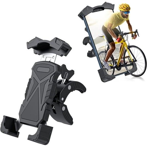Bike Phone Holder Motorcycle Phone Mount, VAWcornic Adjustable Scooter Handlebar Cell Phone Clamp for iPhone 14 Plus/Pro Max, 13 Pro Max, Samsung S10 S9, Huawei and More 4.7" - 6.8" Smartphones