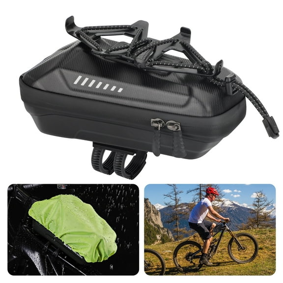 Bike Phone Holder Mount Bag, TSV Waterproof Cycle Front Handlebar Storage Bag, Black