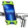 thumbnail image 1 of Bike Phone Holder, Silicone Motorcycle Phone Mount - Universal Bicycle Cell Phone Holder for 4.7" - 6.8" Adjustable Detachable Tool Free Install, Compatible iPhone & Android - Green, 1 of 6