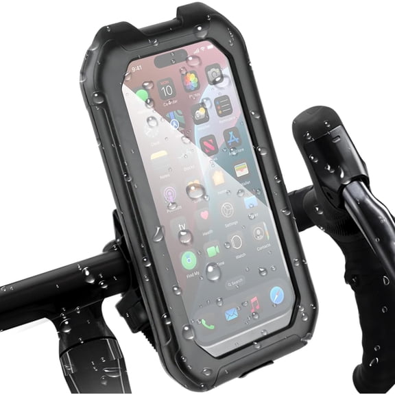 Bike Phone Holder Waterproof, Phone Holder for Bike 360° Rotation, Motorbike Phone Mount Waterproof Motorcycle Phone Mount with Touch Screen for 4-6.9in Phones