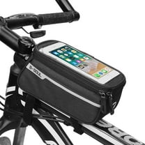 Bike Phone Mount Bag Bike Phone Front Frame Bag, Bicycle Top Tube Bag with Sensitive Touch Screen Holder, Cycling Accessories Pouch for Mountain Road Bike Fit Phone Under 6.5”