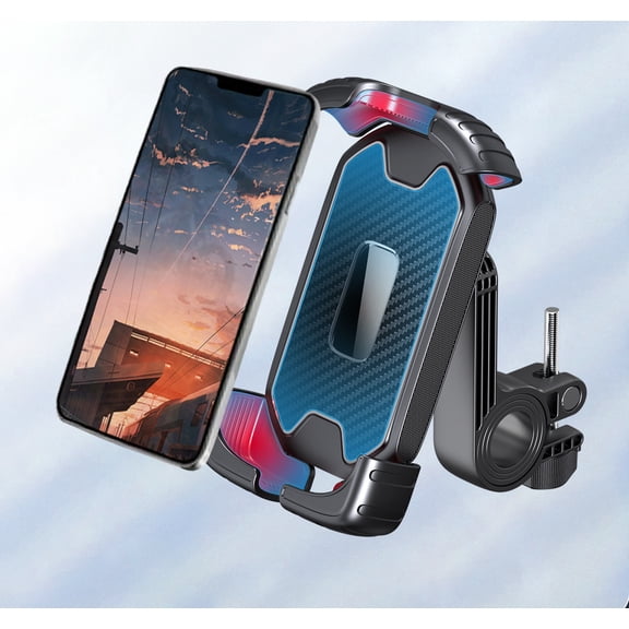 Bike Phone Mount Holder, Motorcycle 360 Rotation Bicycle Phone Holder,Scooter Handlebar Cell Phone Clamp Clip for iPhone 13 Pro Max12 Pro, Galaxy S20, 4.5In6.8In Phones,Black