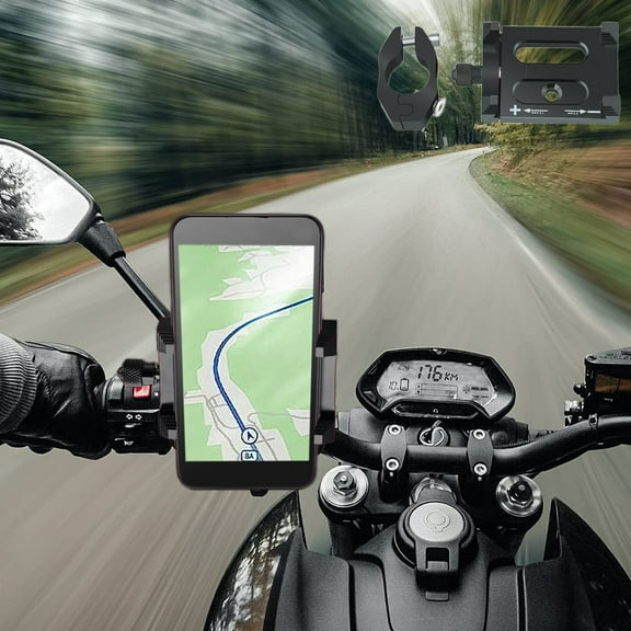 Bike Phone Mount Holder, Motorcycle Phone Mount for Electric Scooter, Mountain, Dirt Bike and Motorcycle - Suitable for iPhone & Android Smartphones