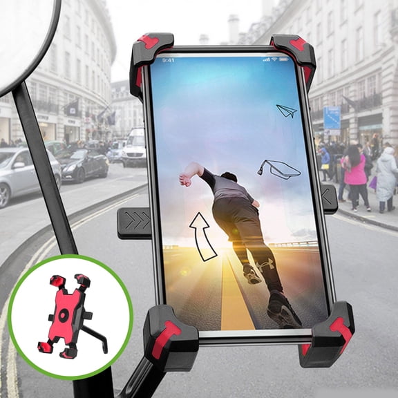 Bike Phone Mount Holders, 360° Rotation Motorbike Phone Holders, Motorcycle Handlebar Phone Mount Clamp, One Hand Operations ATV Scooter Phone Clip
