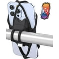thumbnail image 1 of Bike Phone Mount, Silicone Motorcycle Phone Holder - 360 Rotatable Adjustable Detachable Tool Free Install Universal Bicycle Cell Phone Holder for 4.7" - 6.8" Compatible iPhone & Android - Black, 1 of 7