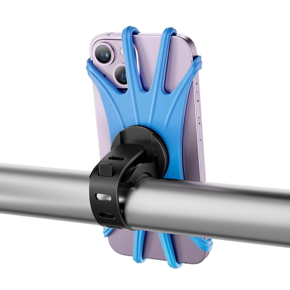Bike Phone Mount, Universal Bike Cell Phone Holder, 360° Rotatable, Silicone Bicycle Phone Mount Compatible with iPhone 15/14/13/Pro Max/Pro/mini/12/11/Xs/Max/Xr/X/7/8/Plus, 4.0''~6.7'' Cellphones