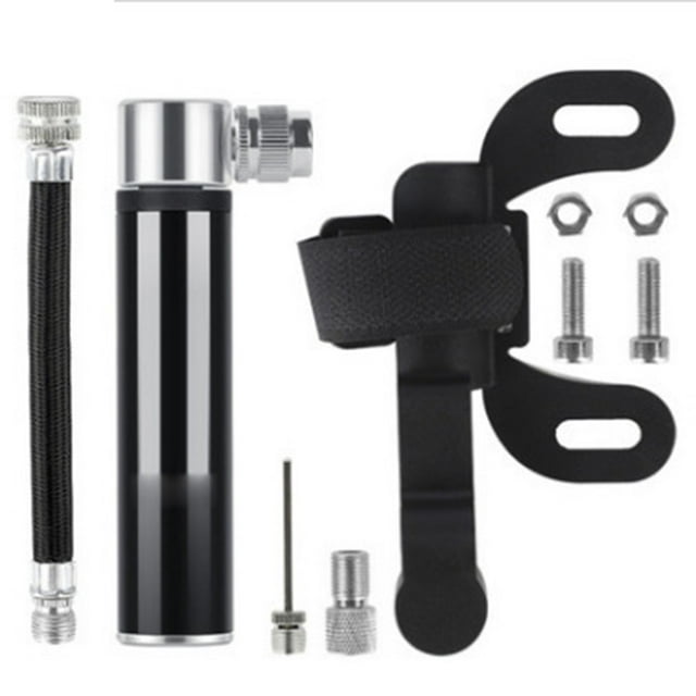 Bike Pump with Flexible Air Hose and Pressure Gauge for Road and