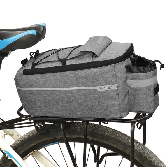 Bike Rack Bag 10L, Waterproof Bicycle Rear Pannier with Rain Cover, Ebike Saddle Trunk Carrier with Reflector & Adjustable Cord, for Commuter, Travel & Outdoor