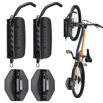 Bike Rack Garage Wall Mount, 2 Pack Rotating Bike Hangers with 150° Swivel, Vertical Garage Bike Rack Holds Up to 66 lbs Each, Space-Saving Bike Storage Hooks for Road & Mountain Bikes