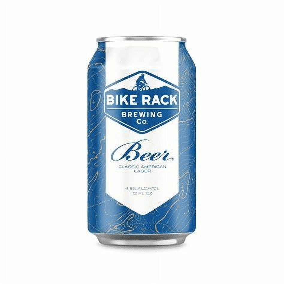 Bike Rack Lager Beer, 12 fl oz 6 Pack Cans, 4.8% ABV, Domestic Lager