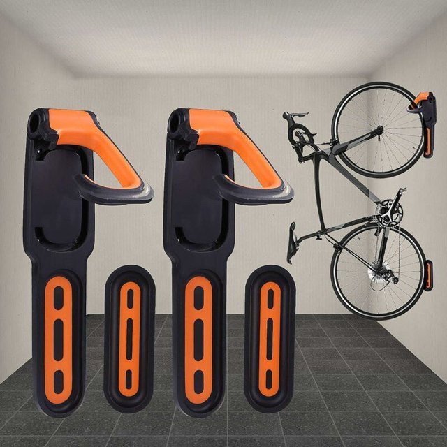 Bike Rack, Rubber Coated Wall Mount Bike Rack, for 2 Bikes Bike Wall