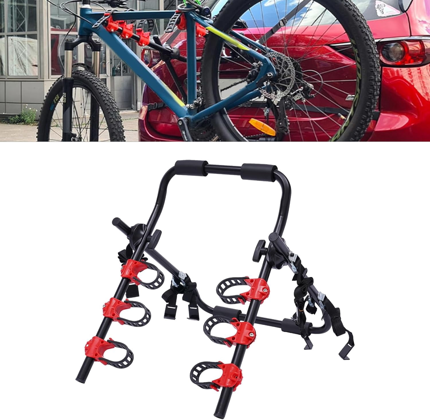 Bike Rack Foldable 3-Bike Trunk Mount Carrier Rack For Cars, SUVs ...