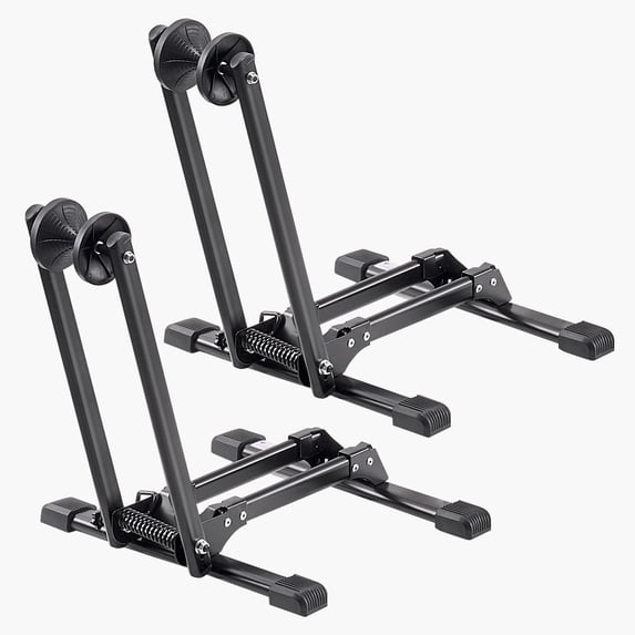 Bike Racks 2 Pack, Fits 20 to 29 Inch Mountain & Road Bikes, Alloy Steel Rust-Resistant Bike Floor Stand Rack, Foldable Bicycle Stand for Entryway, Garage, Home Bikes Parking & Storage, Black