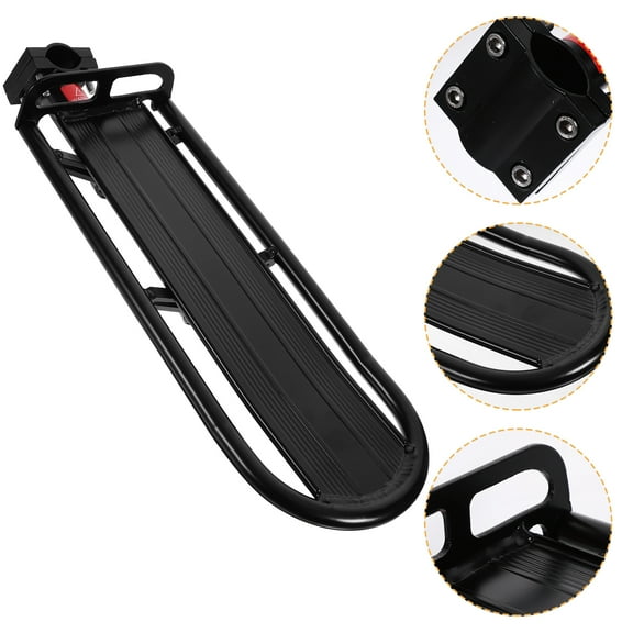 LIOOBO Aluminum Alloy Bike Carrier Rack Black Multipurpose Rear Shelf for Road and Mountain Bikes