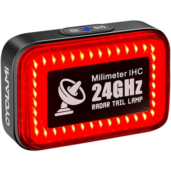 CYCLAMI Bike Radar Tail Light with 24GHz Radar Detection, Active Alert & Brake Sensing, 500m Visibility, 5 Modes for Road/MTB Cycling Safety Light, Vibration Wake-Up, IP64 Waterproof, Type C