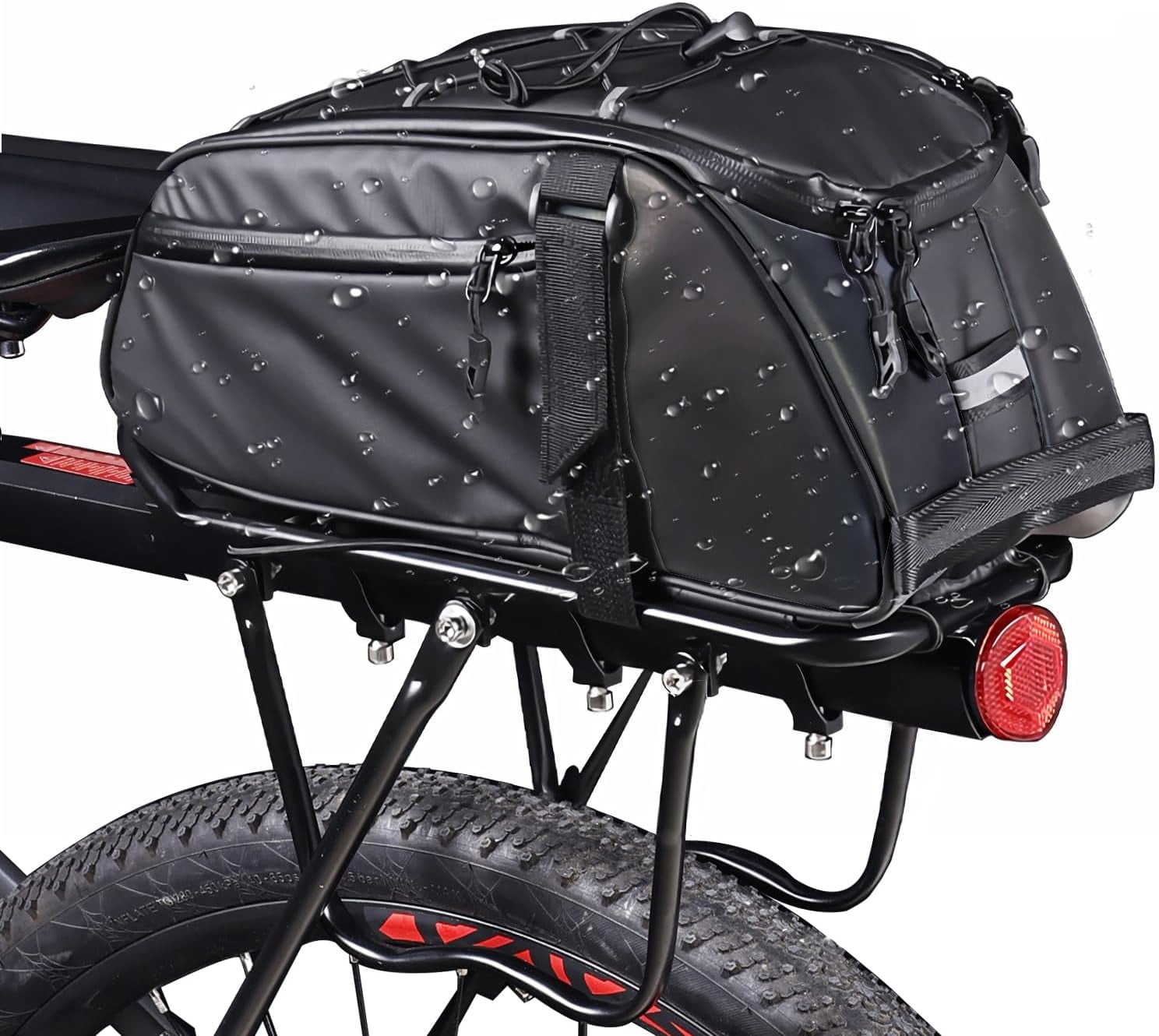 Bike Rear Bag Reflective,Water Resistant Bicycle Pannier Rack Bag Cargo ...