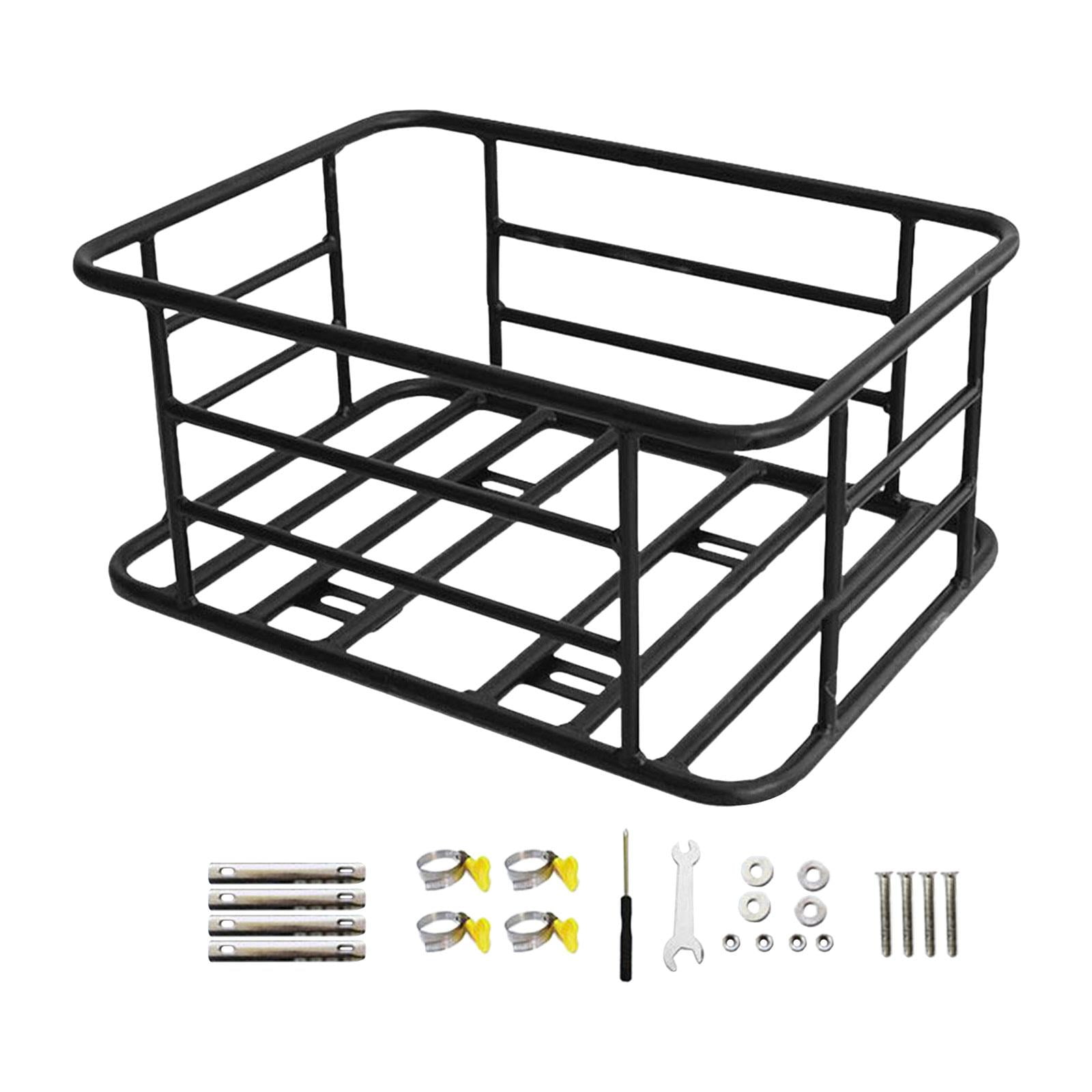 Bike Rear Basket, Bike Pannier Bike Rear Rack Detachable Iron Luggage Rack, Heavy Duty Basket