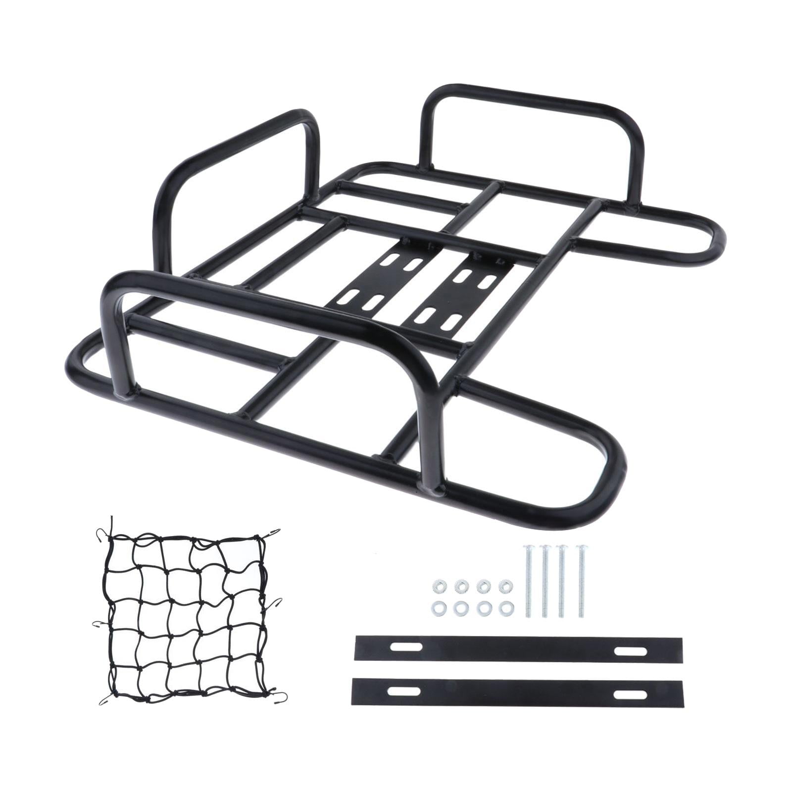 Bike Rear Basket Rear Bike Cargo Rack with Cargo Net Metal Takeaways Carrier Basket for Mountain Road Bikes Equipment