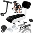 thumbnail image 1 of Bike Rear Seat Kit,Safety Carrier Bicycle Seat, Including Cushion and Backrest, Armrest Handrail, Footrests, Bell, Rear Bicycle Seat for Adults, 1 of 10