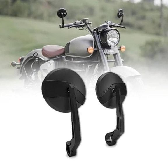 Bike Rear View Mirror Set | Universal Fit for R/E Reborn/hunter/gurilla/thanderbird/himalayan/GT Motorcycles Left & Right | Manual Adjustable Side Mirrors for Clear Visibility & Safe Riding