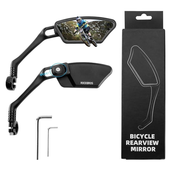 Bike Rearview Mirror for Bicycle and Electric Scooter – 360° Adjustable Handlebar Mount, Wide Angle Safety Mirror, Shockproof Stainless Steel, Easy Install for Road, Mountain, City Bikes