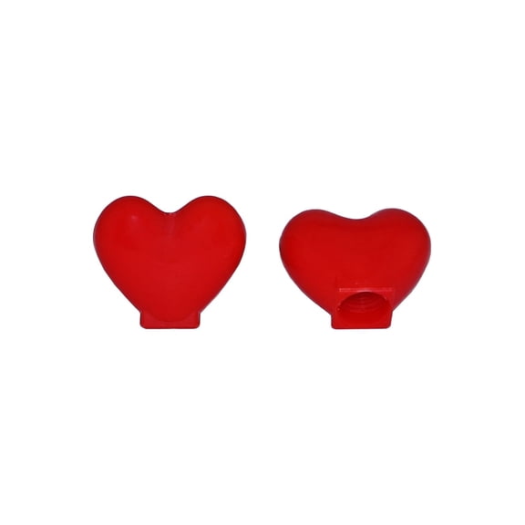 Bike Red Heart Valve Caps, Schrader/Valve.