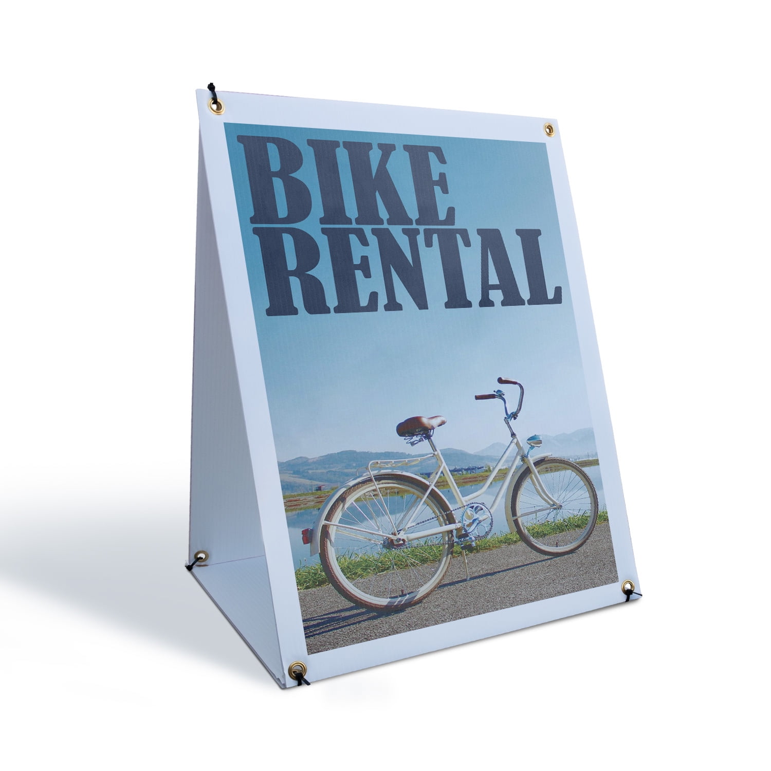 Bike Rental Sidewalk Sign 24 Inch x 36 Inch A-Frame Images On Both ...