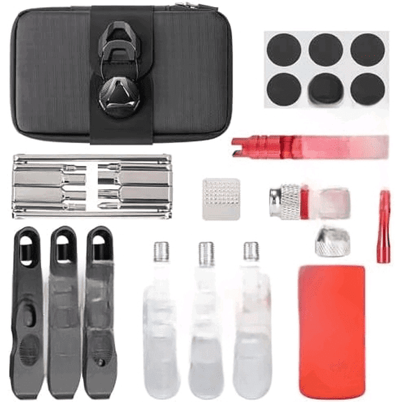 Bike Repair Tool Kit-Co2 Inflator Kits With Co2 Cartridges,8 In 1 Multi Tools, Saddle Bag, Tire Tube Patches & Tire Levers Included- Bike Maintenance Emergency Repair Tool Kit