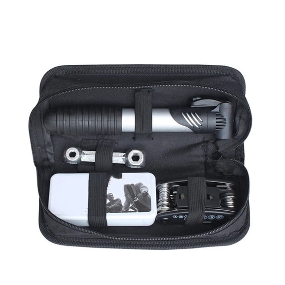 Bike Repair Tool Kit with Mini Bicycle Pump, Bicycle Repair Bag Used for Mountain and Road Bikes, Bike Repair Kit