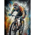 thumbnail image 1 of Bike Rider Racing Paint Splat Sport Bicycle Race Extra Large XL Wall Art Poster Print, 1 of 3