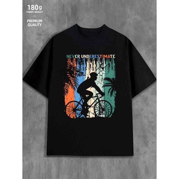 Bike Rider Tee men funny humor 180G 100% Cotton black y2k husband Casual Unisex Shirt Printed tshirts Basic Unisex Shirt Short Sleeve tshirts Trendy Unisex Shirt Graphic Tee tshirts