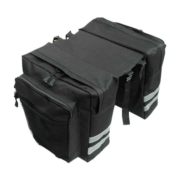 IFRINID Bike Saddle Bag Panniers, Rear Rack Double Side Bags with Adjustable Hooks, Reflective Trim, Large Storage for Mountain, Road and Electric Bikes