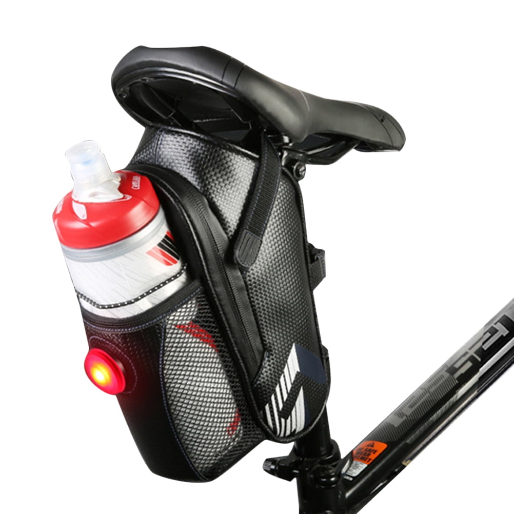 Bike Saddle Bag Water Bottle Holder with Tail Light Under Seat Storage Tail Pouch Cycling Rear Pack Walmart