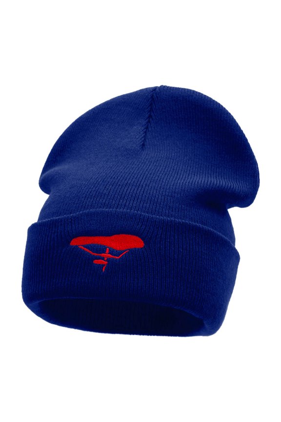 Bike Saddle Embroidered 12 Inch Long Knitted Beanie - Royal OSFM