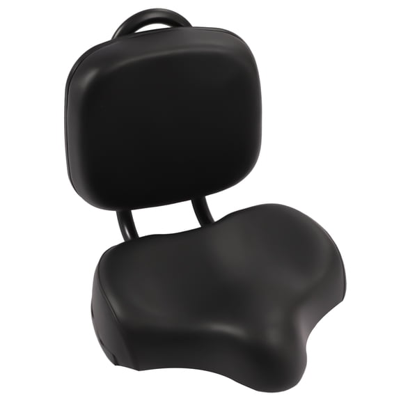 Bike Saddle Seat + Backrest Bicycle Extra Wide Comfort Leather Cushion Soft Pad