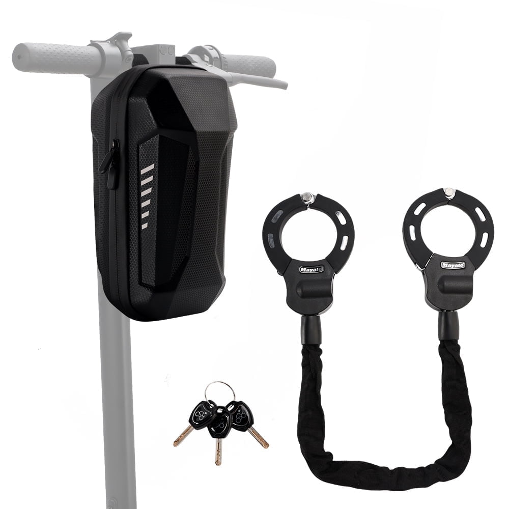 Bike Scooter Chain Lock with Scooter Bag, Security Anti-Theft Bike Lock, Handcuff Chain Lock and Bag for Bike Electric Scooter, Motorcycle, Bicycle, Electric Scooter Accessories