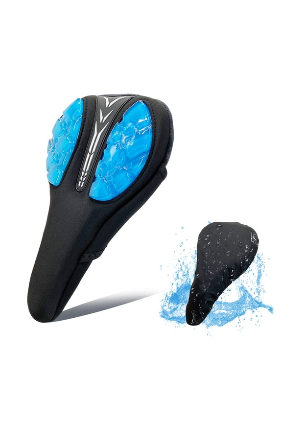 Bike Seat Cover - Soft Silicone Cushion Comfortable Exercise Bicycle Saddle Replacement for Mountain Road, Gym or Toddler Bike Compatible with Bike, Indoor Outdoor Cycling