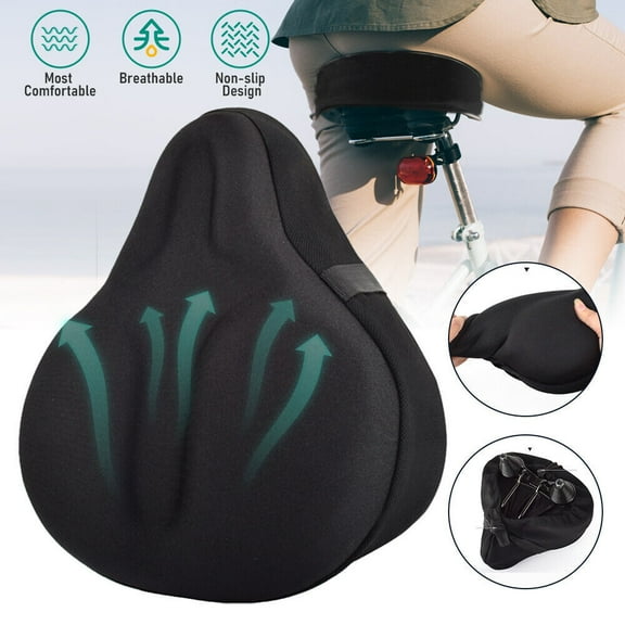 Bike Seat Cushion -DFITO 11" Gel Padded Bike Seat Cover for Men Women Comfort, Extra Soft Exercise Bicycle Seat