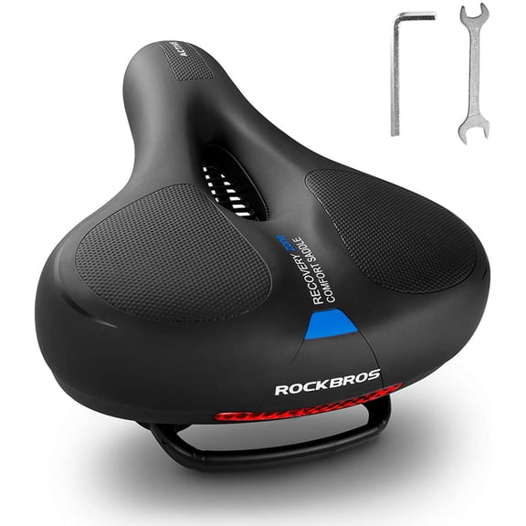 Bike Seat Cushion for Men Women with Handle & Dual Shock Absorbing Ball Memory Foam - 3 Zone Concept Bike Saddle, Soft Wide Waterproof Mountain Bicycle Accessories